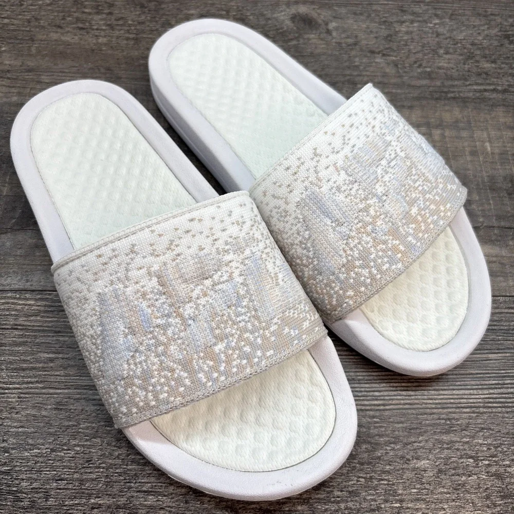 APL Slides Women's 7 BL TechLoom‎ Sandals White/Pastel NEW